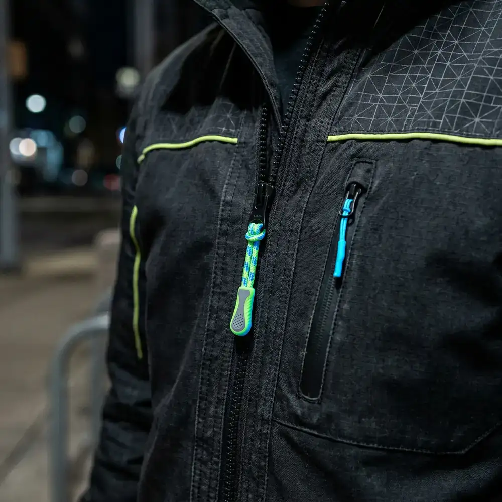 Close up of Urban Flux jacket details